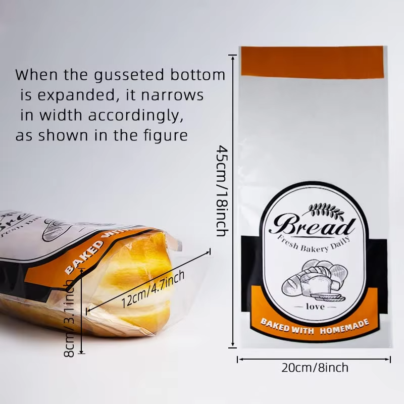 Top Popular Flexible Portable bakery bread side gusset plastic bag with window