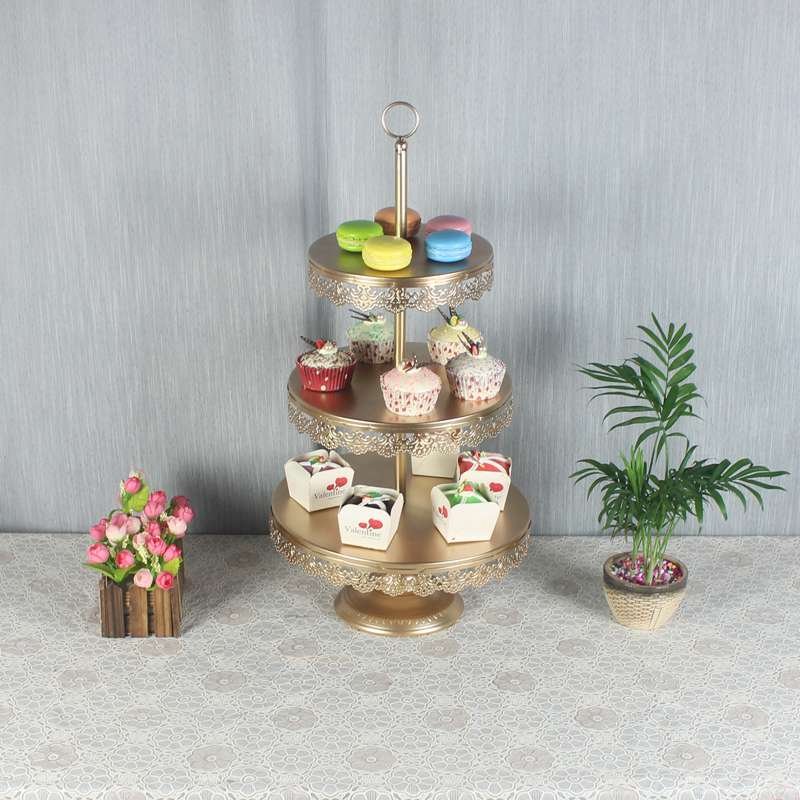 Three-layer cake stand dessert stand fruit basket birthday wedding dessert table set out wedding decoration props