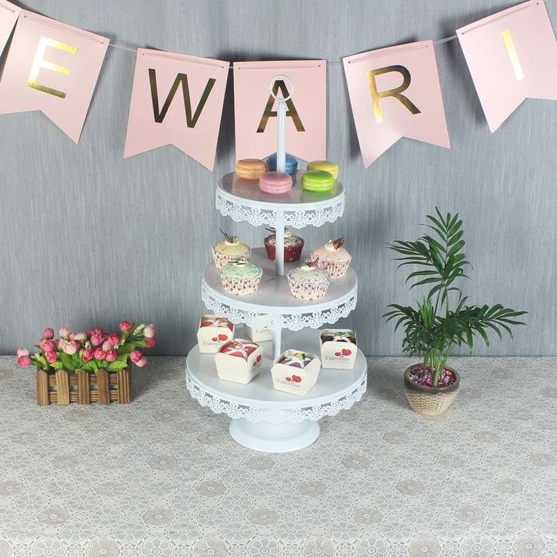 Three-layer cake stand dessert stand fruit basket birthday wedding dessert table set out wedding decoration props