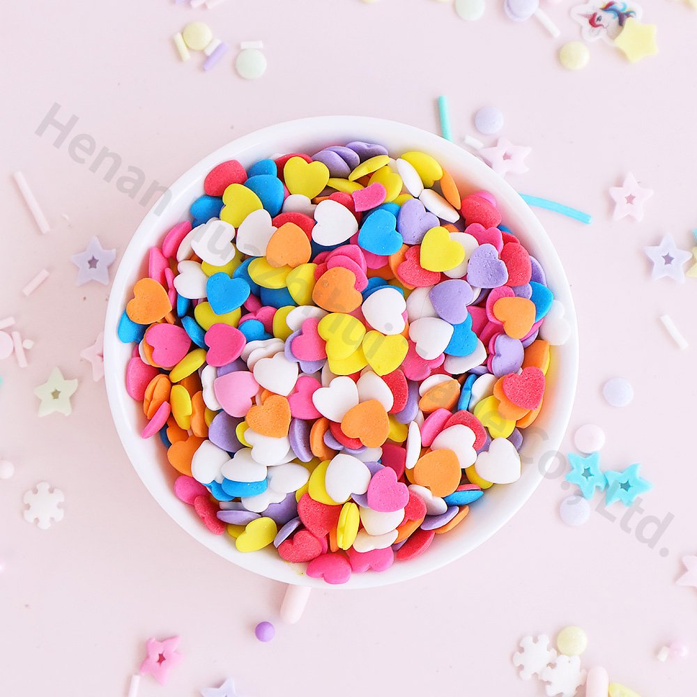 New Arrival Edible Heart candy Slices Sprinkles ice cream Cake Decorating DIY Valentines day Wedding party sugar Sprinkles