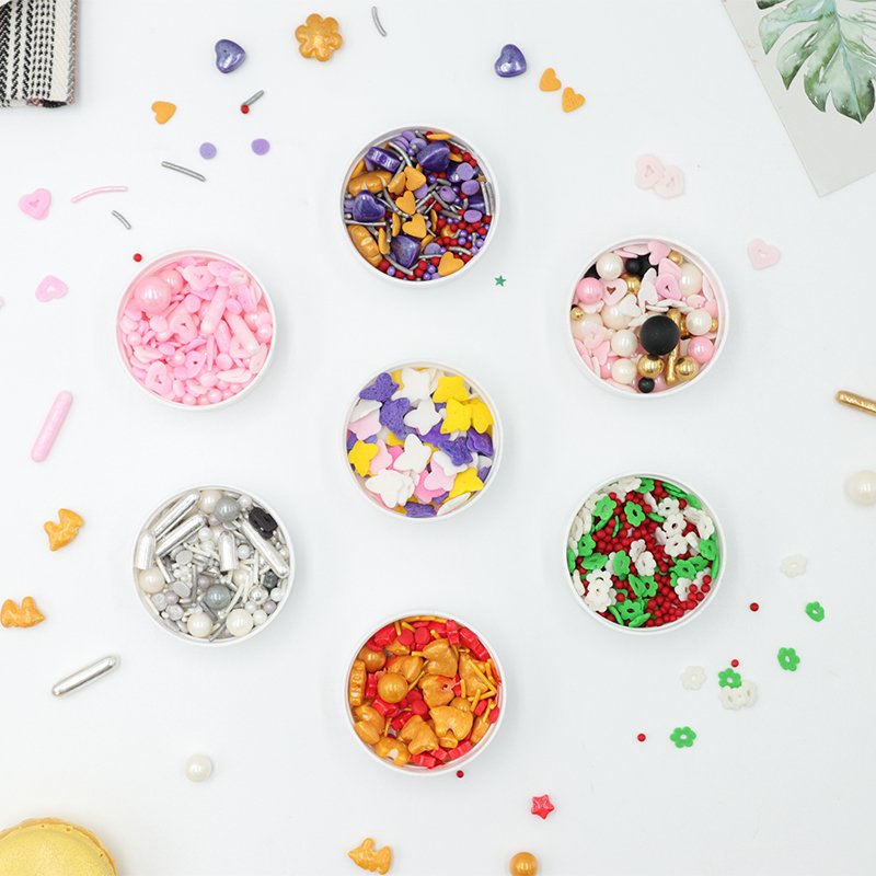 Christmas Sprinkles Edible For Cake Bakery Decoration Matte Sequin Sprinkles Pearls Cakes Glittered Polymer Clay