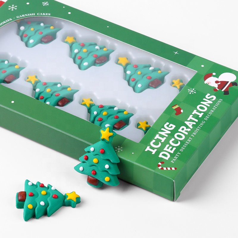 SMETA Solid Decoration Ingredients Green Christmas Tree shape Cake Sprinkles for decorating