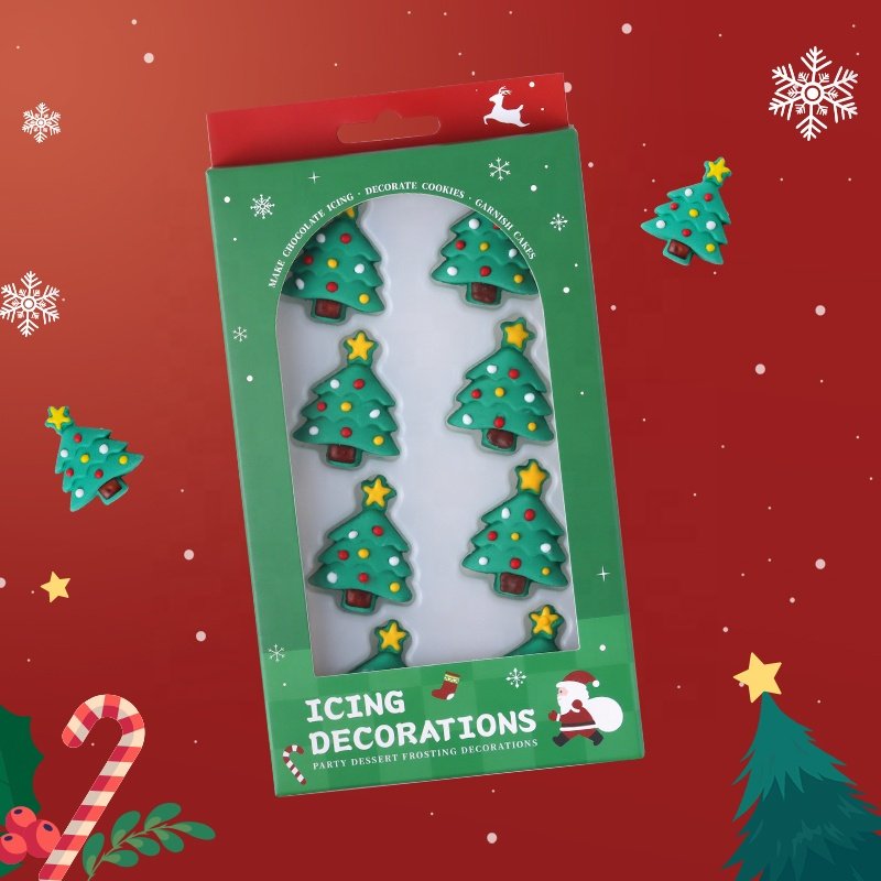 SMETA Solid Decoration Ingredients Green Christmas Tree shape Cake Sprinkles for decorating