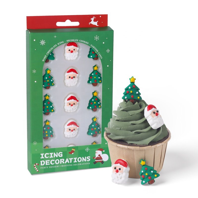 SMETA Solid Decoration Ingredients Green Christmas Tree shape Cake Sprinkles for decorating