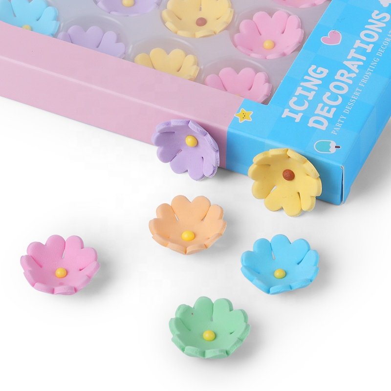 Edible Flowers Daisy Icing Decorations Candy Colourful Biscuit Cake Decorations Sprinkles For Easter Bakery