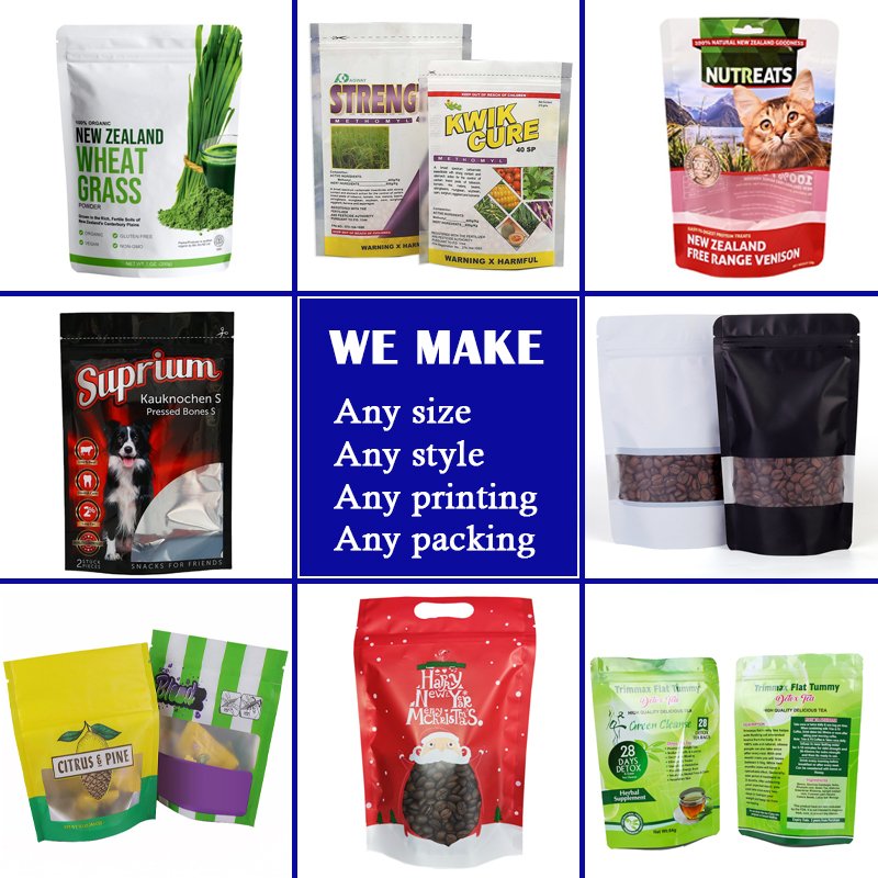 OEM Ziplock Stand Up Pouches bakery decoration ingredients packaging High Barrier Mylar Bags