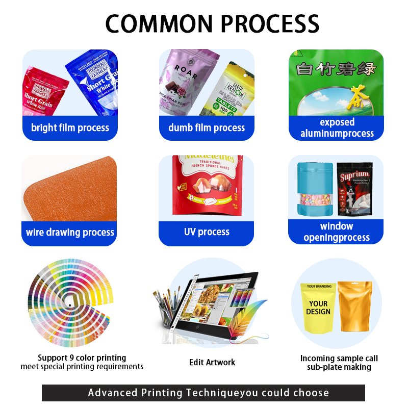 OEM Ziplock Stand Up Pouches bakery decoration ingredients packaging High Barrier Mylar Bags