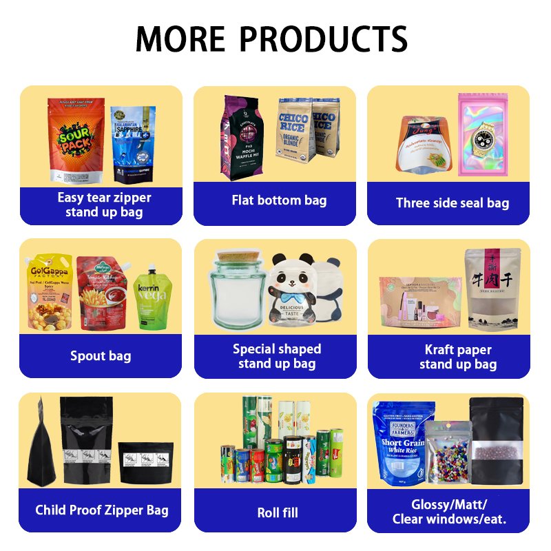 OEM Ziplock Stand Up Pouches bakery decoration ingredients packaging High Barrier Mylar Bags