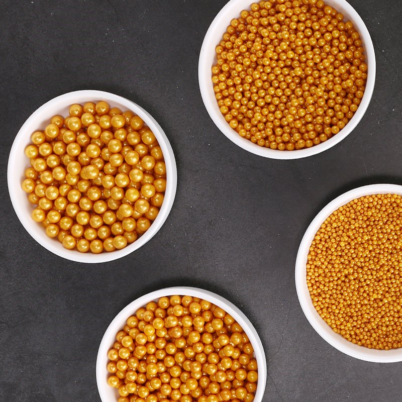 Golden Sugar Beads Nonpareils For Ice Cream And Cupcake Decorated Wholesale Cake Decoration Ingredients Mixes Sprinkles