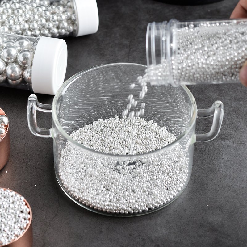 Factory direct mix edible molded candy pearl silver shiny sprinkle rod in 85g bottle bakery decoration ingredients