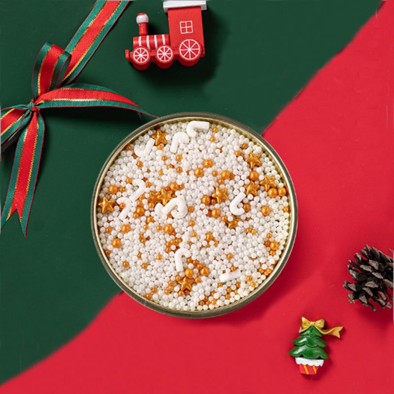 Wholesale Christmas Series Edible Metallic Sugar Beads Cake&Ice Cream Decorating Supplies Gold Silver Cake Sprinkles Decoration
