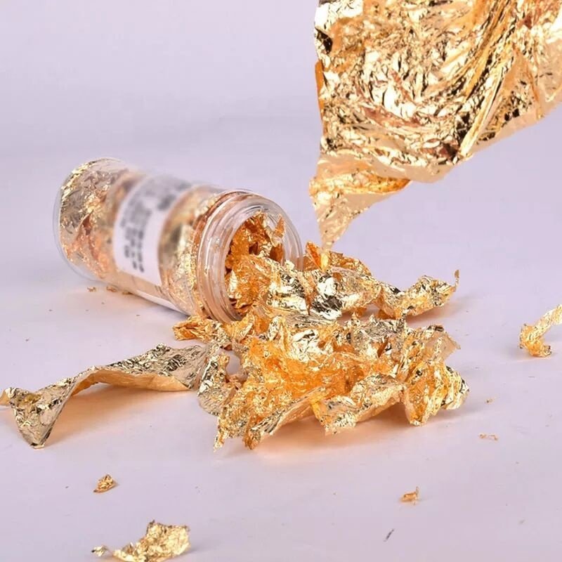 24k gold leaf edible gold foil 2g per bottle