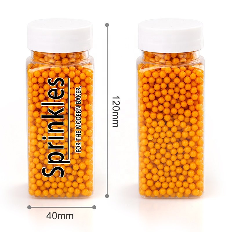 Kosher 100% Natural Color Gold 4mm Pearl Matte Sugar Beads Edible Cupcake Bakery Sprinkles Ingredient for Food Decor