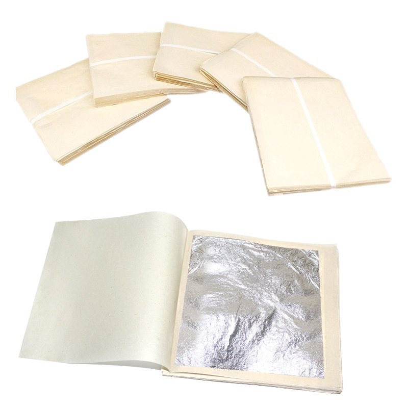 11*11 cm Genuine Edible Silver Leaf Foil Sheets for Bakery Decoration Ingredients Food Ingredients Facial Beauty