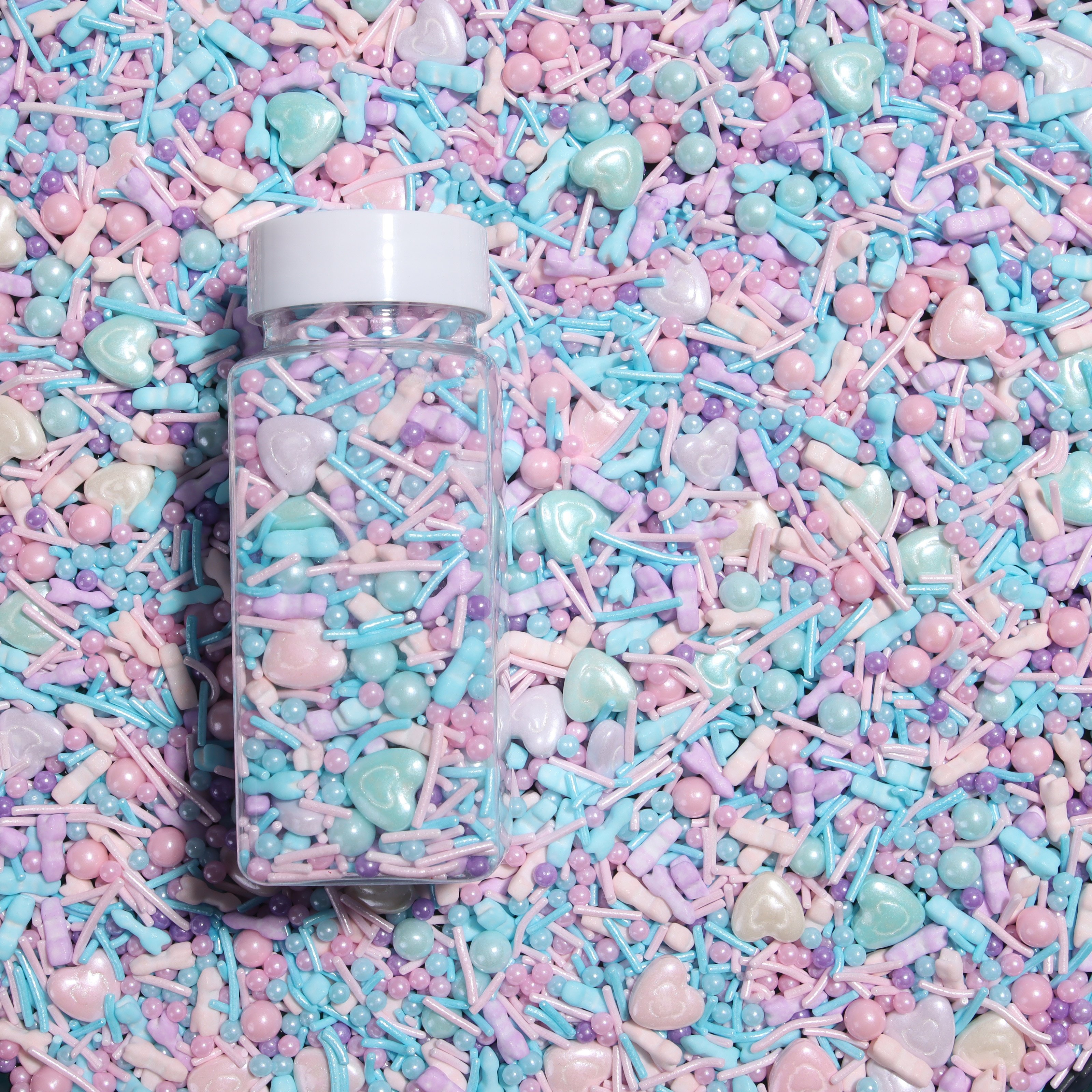 Lovebakery Valentine Cake Sprinkles Heart Press Candy Pearly Sugar Beads Vermicelli Sprinkles Edible Cake Decorations for Bake