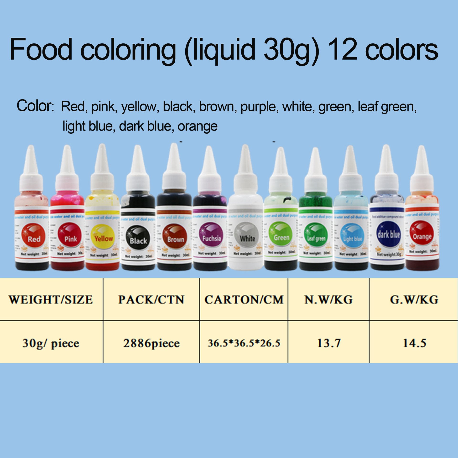 Food Ingredients Cake Food Colour Pastry Decoration Materials Pigment Food Coloring For Macarons Ice Cream Palette Color