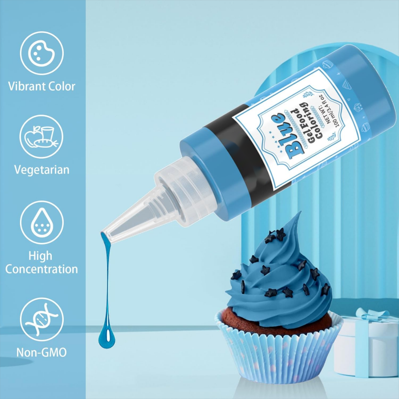 Gel Food Coloring Blue Natural Food Coloring for Cakes Ice Cream Buttercream Pasta Macarons