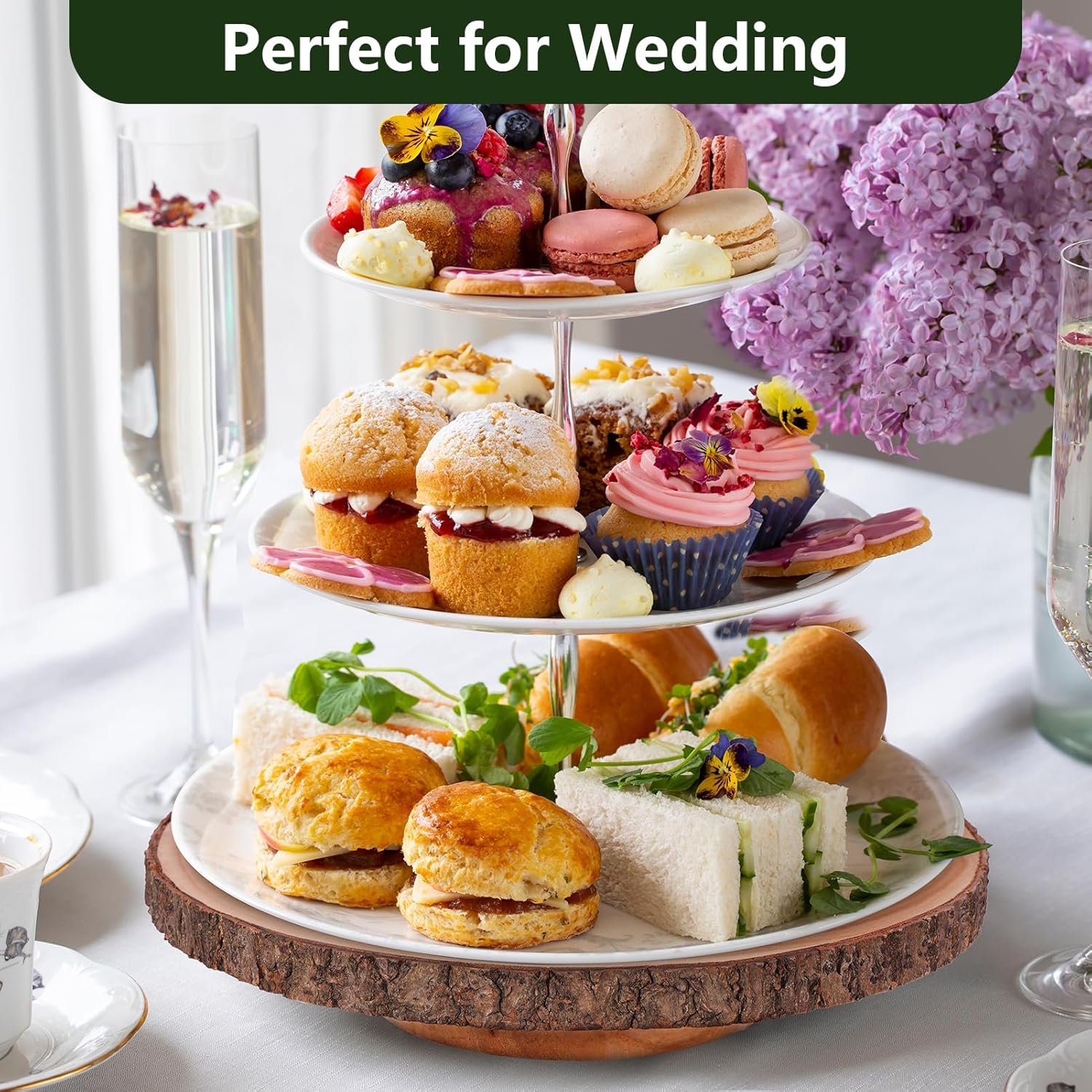 Chinese Manufacturer's High-quality Wooden Cake Display Stand Countertop Cupcake Stand
