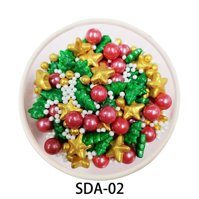 Wholesale price Christmas mix series jimmies sugar balls bake ingredients edible decoration sprinkles candy for cake decoration