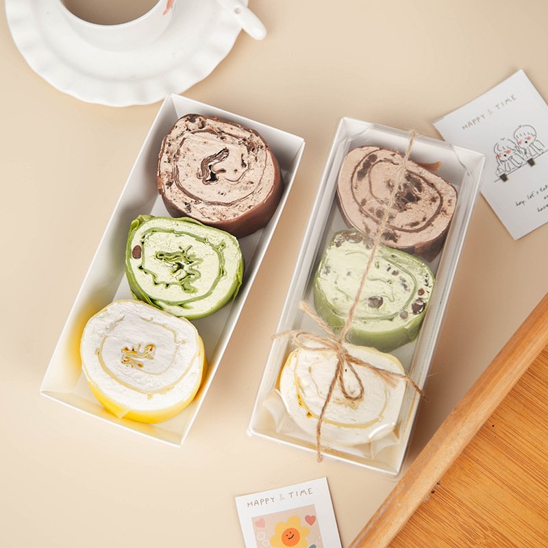 Customized food grade paper plastic packing bakery pastry cake box with clear lid