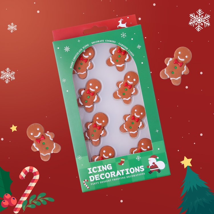 Lovebakery Edible Christmas Icing Decorations Icing Sugars baking decorate candy sprinkles The Gingerbread Man for Bakery