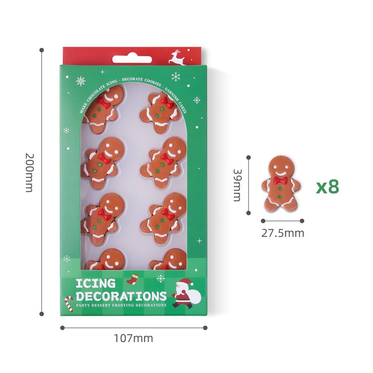 Lovebakery Edible Christmas Icing Decorations Icing Sugars baking decorate candy sprinkles The Gingerbread Man for Bakery