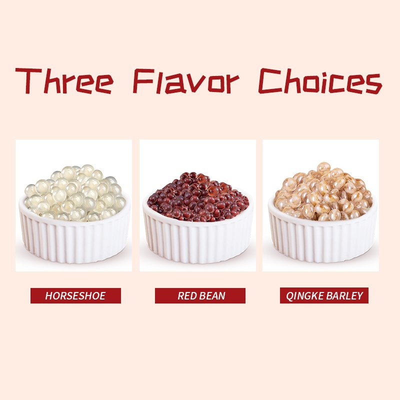 WATER-CHESTNUT Flavor High Selling Private Label 1.2Kg Boba Popping Pearls Fruit Juice Bursting Ball Boba Bubble Tea Ingredients