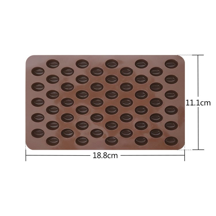 Eco-friendly 55 Cavity Silicone Coffee Beans Mould Candy Baking Fondant Silicone Mold Cake Decoration Tools