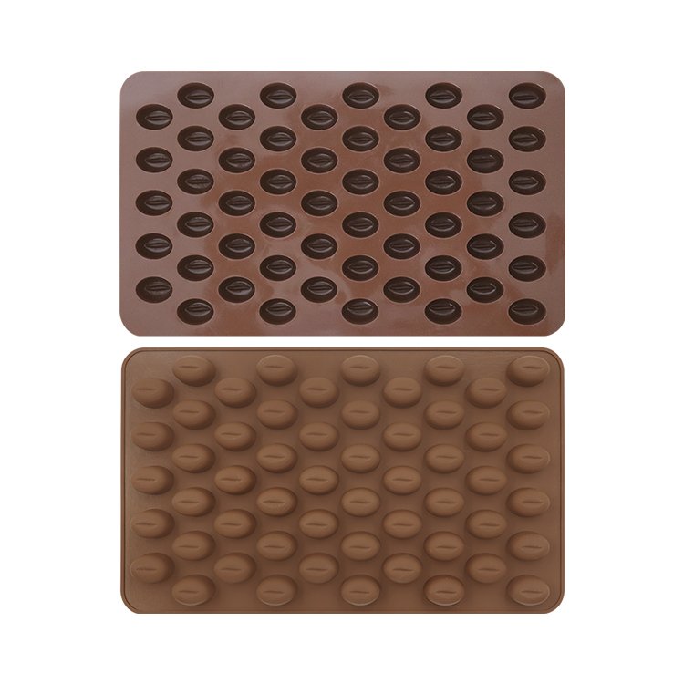 Eco-friendly 55 Cavity Silicone Coffee Beans Mould Candy Baking Fondant Silicone Mold Cake Decoration Tools