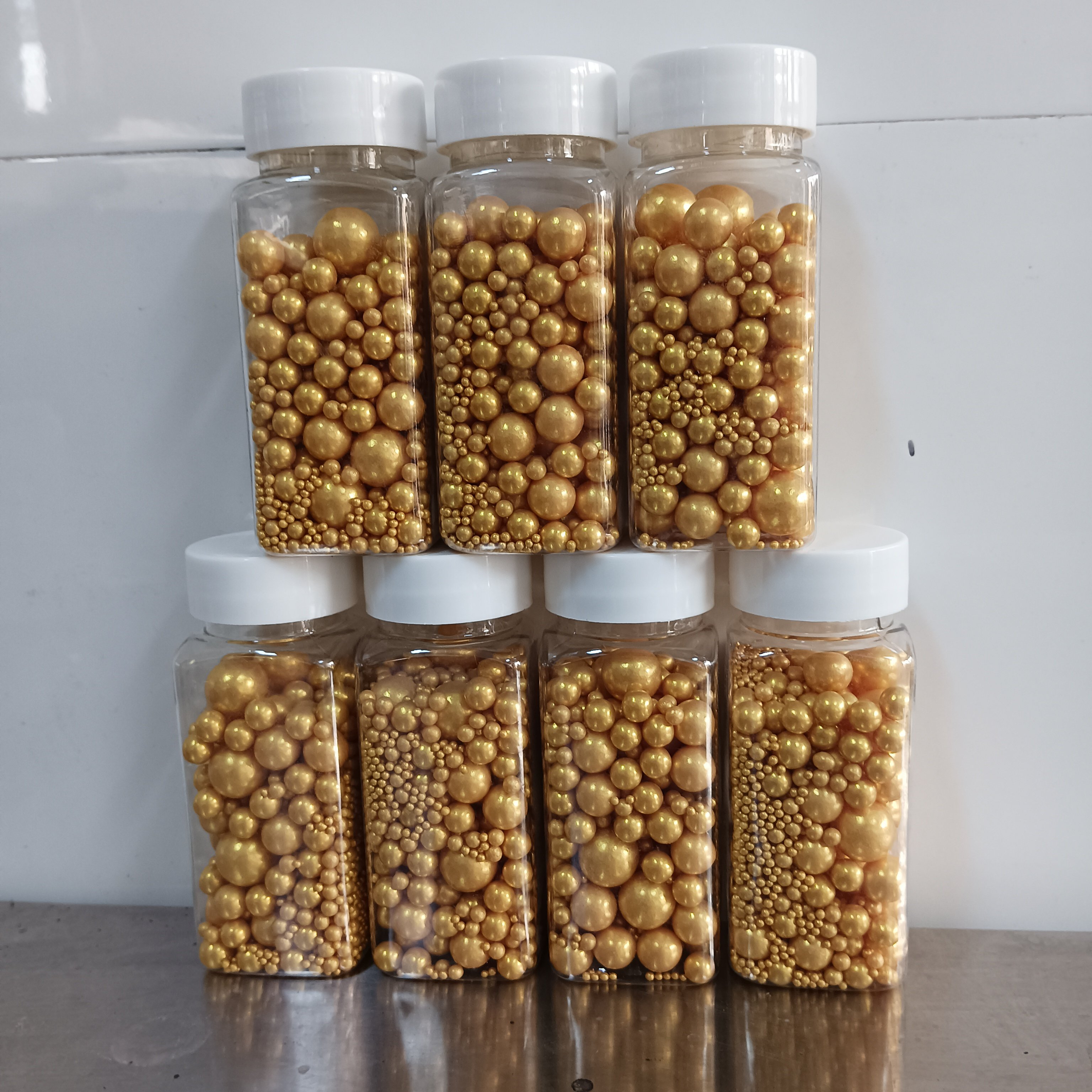 Solid Gold Sugar Ball Edible Cake Sprinkles Mixed Pearls Beads Food Coloring Bakery decoration ingredients Valentine's Day