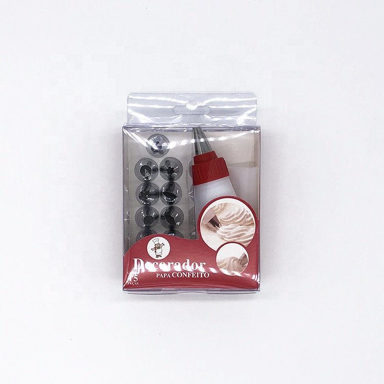 Kitchen Accessories 12 pcs Stainless Steel cake decorations supplies piping tips icing piping Pastry nozzles set With Pastry Bag