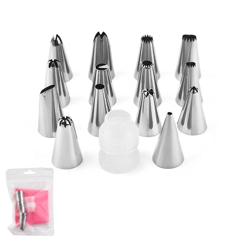 New Reposteria Supplies16pcs set icing piping bags nozzles Cake Bakery Ingredient Pastry Matching 8pcs Piping Nozzles Tips set
