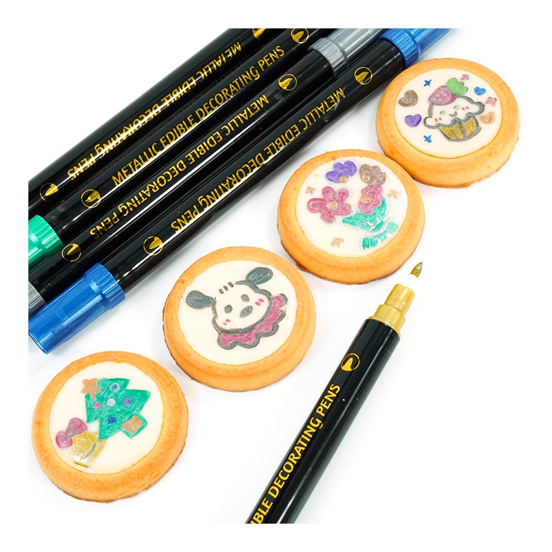 Food Grade Simmering Pens Metallic Food Coloring Markers For Cookie Cake Cupcake Fondant Baking Decorating