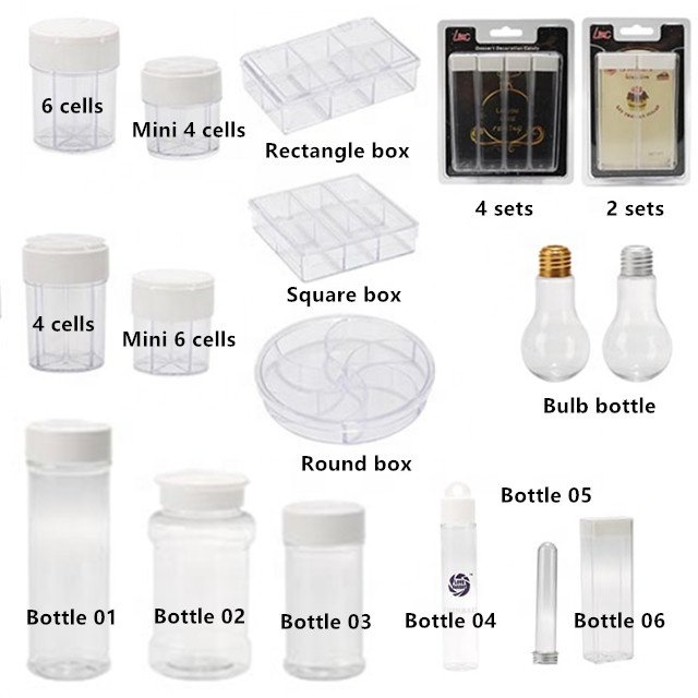 LOVEBAKERY 4 Cells Separate Compartment Sugar Beads Edible Baking Ingredients Bakery Sprinkles for Cake Decoration