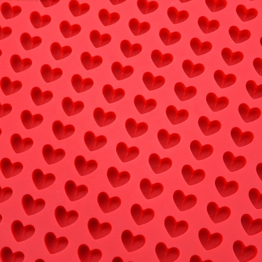 255 Cavity Mini Heart Shaped Cookies Pet Treats Baking Mold Small Dot Cake Decoration Silicone Baking Mat Cooking Sheets