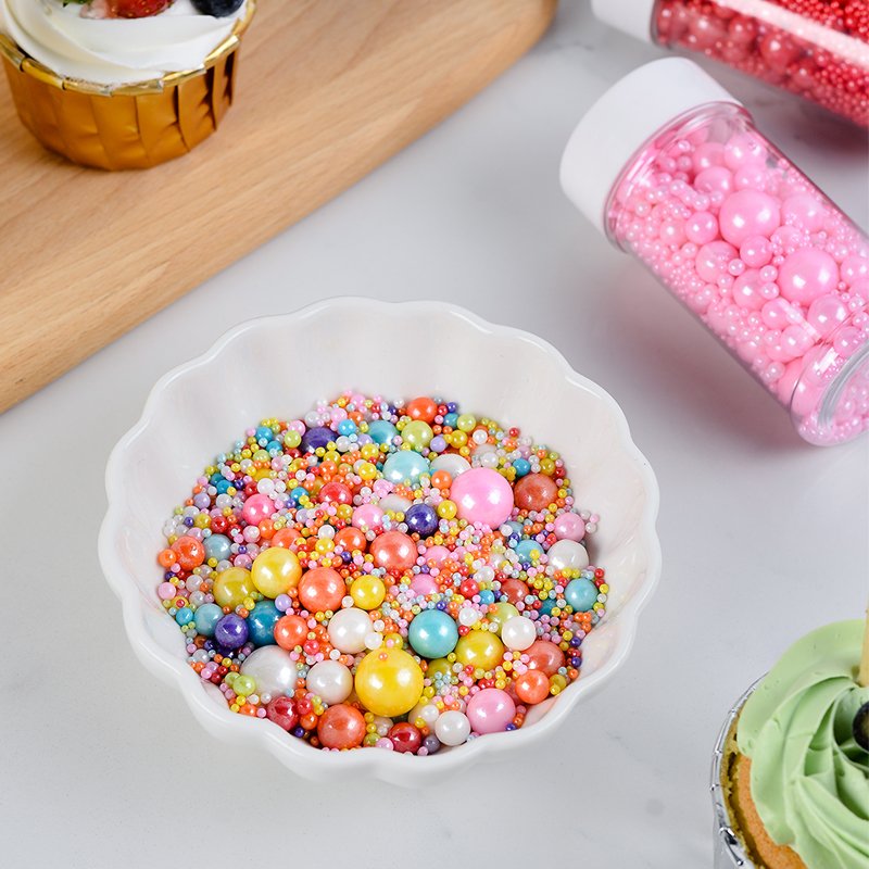 2-14mm Edibles Sugar Beads Mixed Size Bakery Decoration Ingredients Candy Sprinkles Cake Decoration For Cake Decorating Supplies