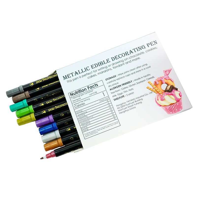 Edible Pen Mutil Colors Edible Markers Metallic Food Grade Cake Decorating Tools