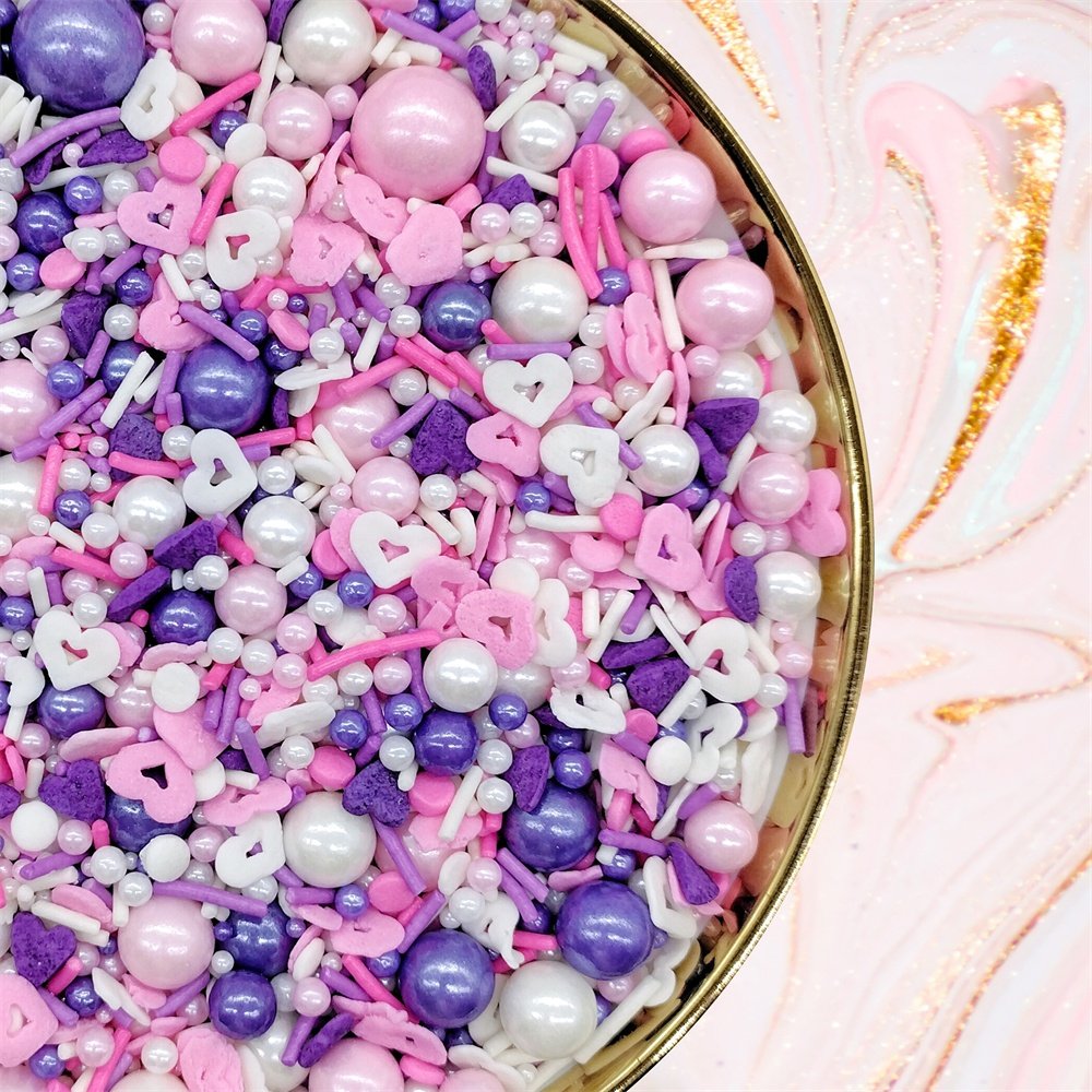 Wholesale Supplies bakery decoration ingredients sprinkles solid valentines edible sprinkles sugar beads for cake decorations