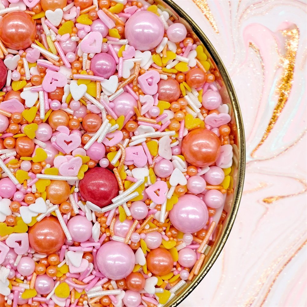 Wholesale Supplies bakery decoration ingredients sprinkles solid valentines edible sprinkles sugar beads for cake decorations