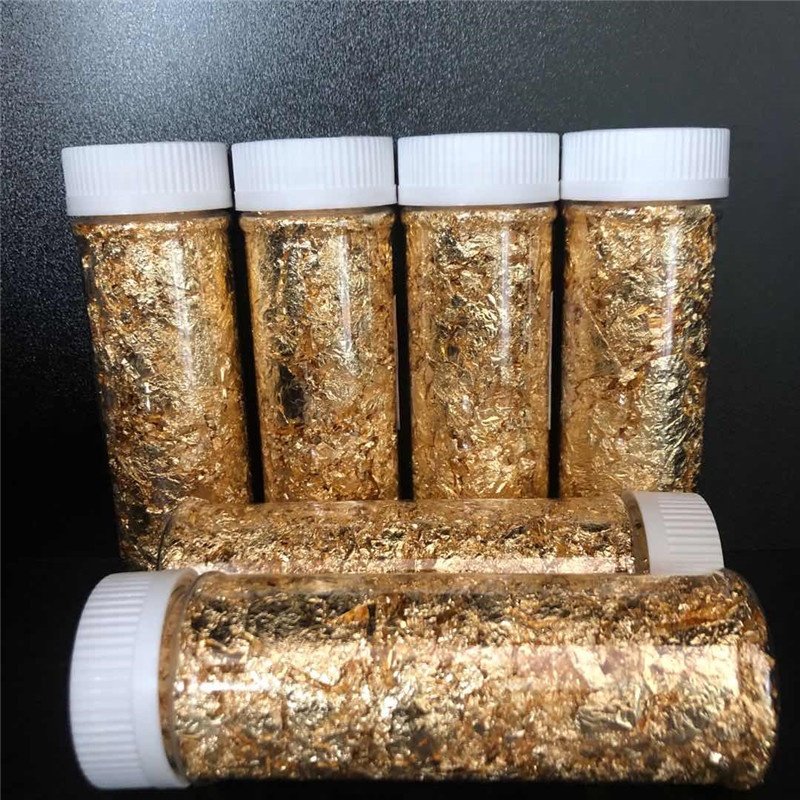 Edible Gold Leaf Flakes 24K Gold Foil Paper for Cake Ice Cream Decoration