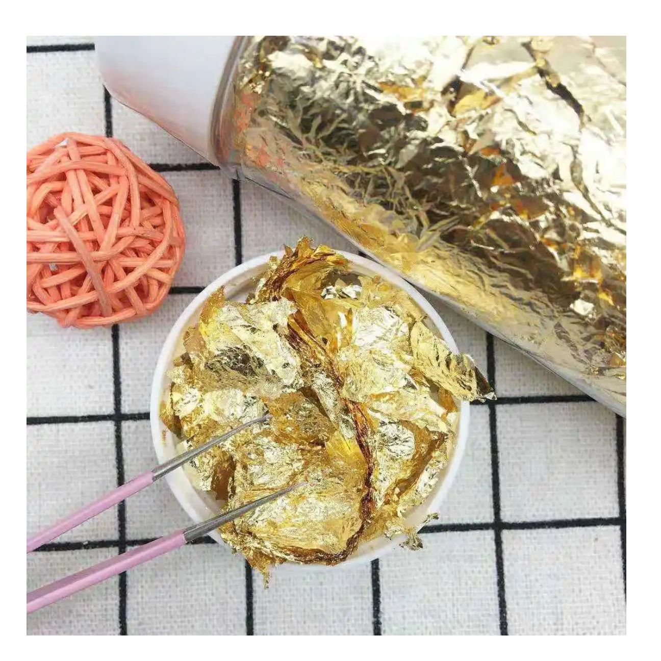 2g Cake Gold Foil Paper Gold Leaf Foil Sheets Gilding Metal Foil For Cake Dessert Decoration Gold Leaf