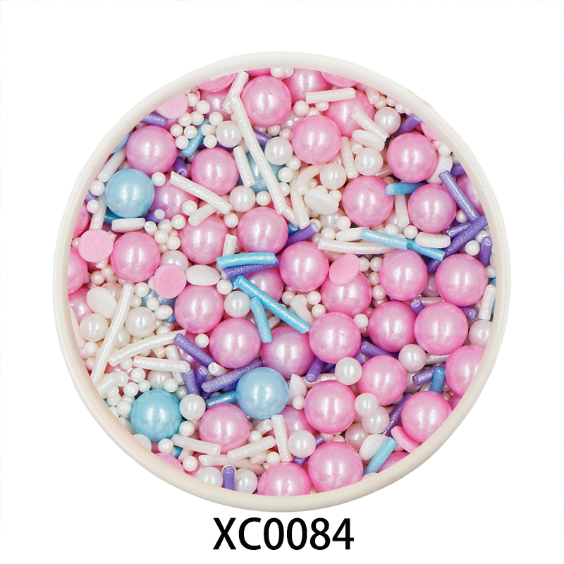 Kaibei Valentine Cake Decorations Red Heart Pearly Candy Sprinkles Edible Sugar Pearls Sprinkles Cake Decoration for Pastry