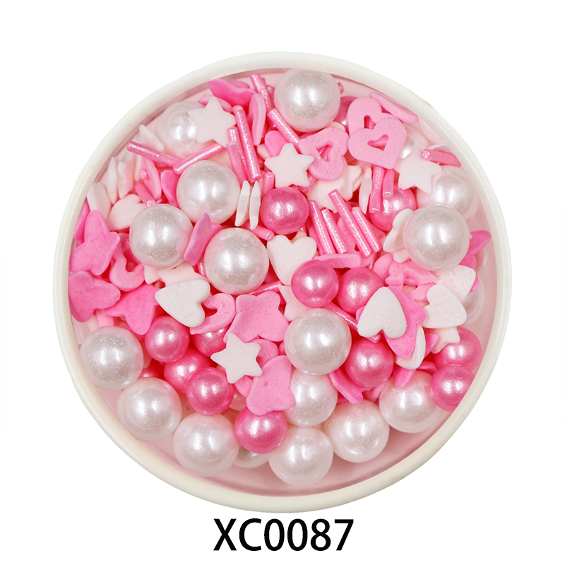 Kaibei Valentine Cake Decorations Red Heart Pearly Candy Sprinkles Edible Sugar Pearls Sprinkles Cake Decoration for Pastry