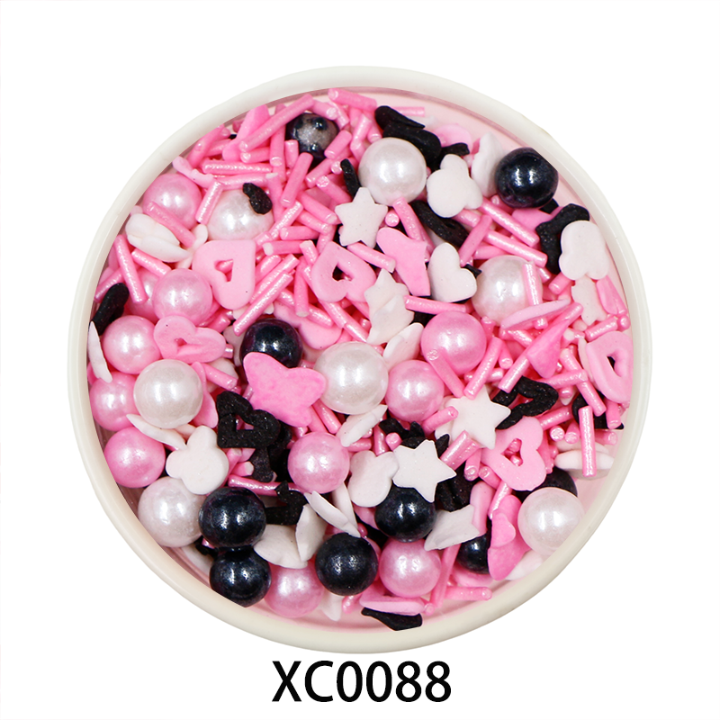 Kaibei Valentine Cake Decorations Red Heart Pearly Candy Sprinkles Edible Sugar Pearls Sprinkles Cake Decoration for Pastry