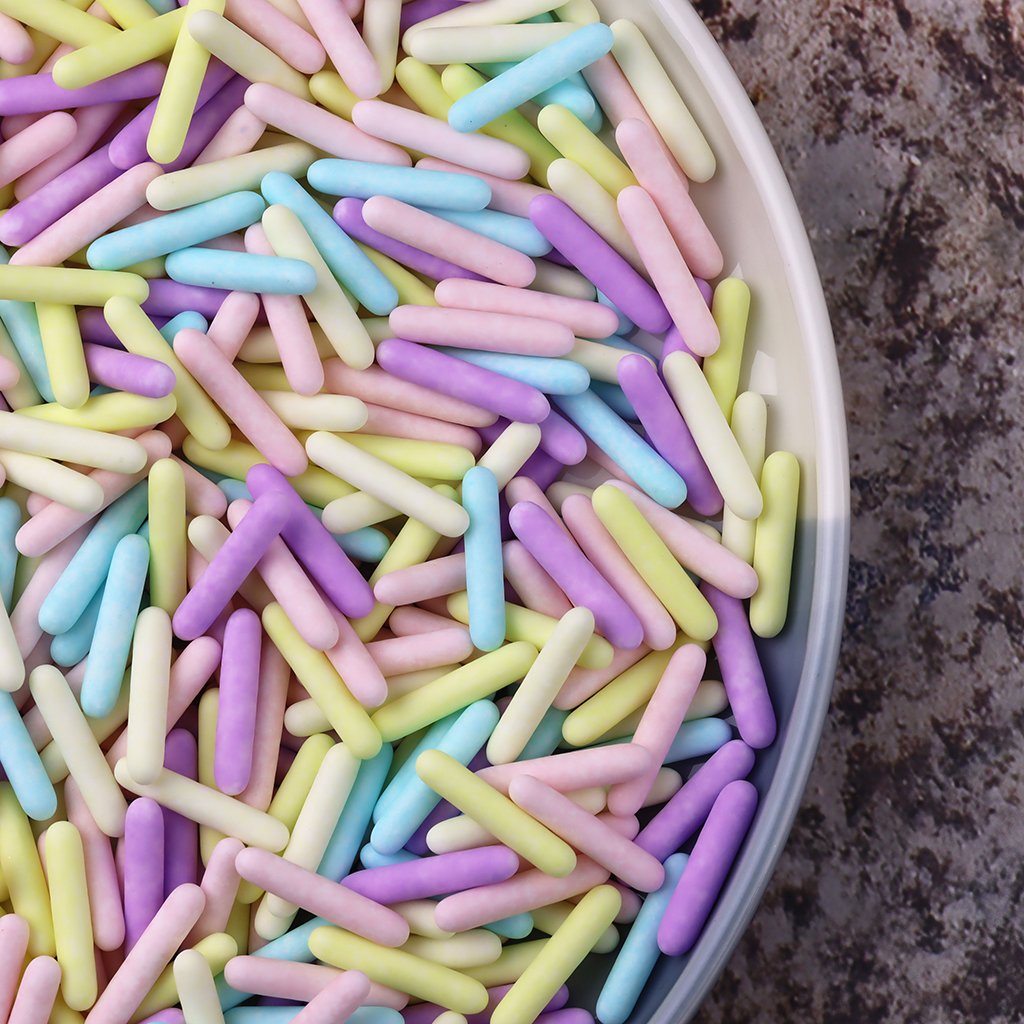 Multicolour Surface Matte Rods Sprinkles Edible Cake Decoration