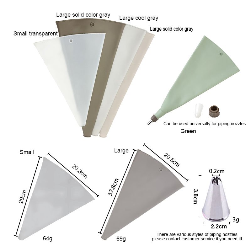 Wholesale Food Grade Cake Decorating Cupcake Icing Piping Bag Reusable Silicone Pastry Bag
