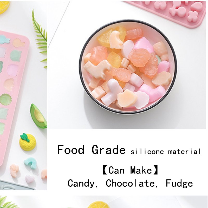 Kinds Sugarcraft Gummy Animal Fondant Chocolate Candy Mould Cake Baking Decorating Tools Silicone Rubber Mold Dropper Grids