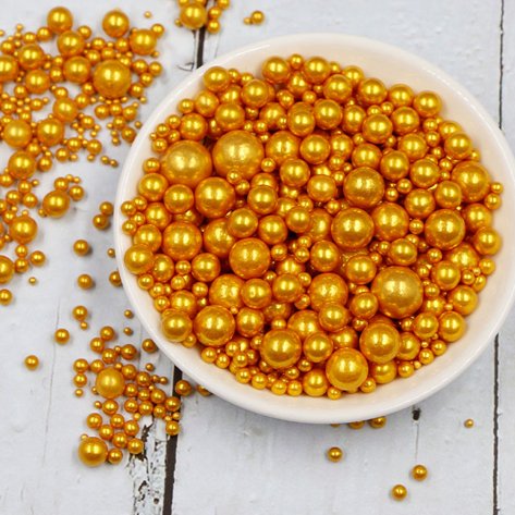 Edible Golden Sugar Pearl Sprinkles 120g Baked Cake Crumbs Cupcakes and Cake Top cookies Decoration Wedding Party Valentine's Da