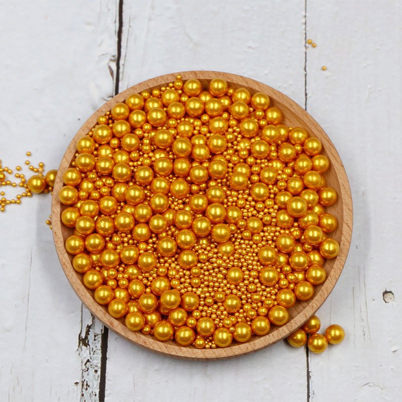 Edible Golden Sugar Pearl Sprinkles 120g Baked Cake Crumbs Cupcakes and Cake Top cookies Decoration Wedding Party Valentine's Da