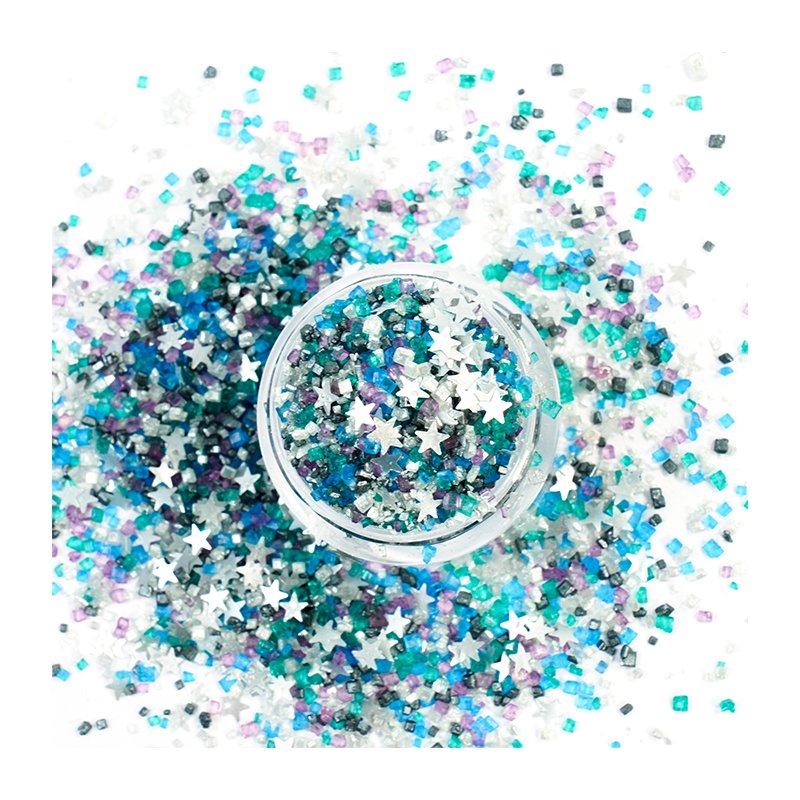 Edible Glitter Sprinkle Mix for Baking Sparkly Sugar Edible Glitter Stars Cookie Decorating